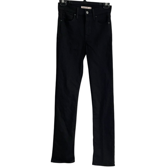 Levi's 724 High Rise Straight 'Soft Black’ Jeans W26 L32 - Picture 4 of 9